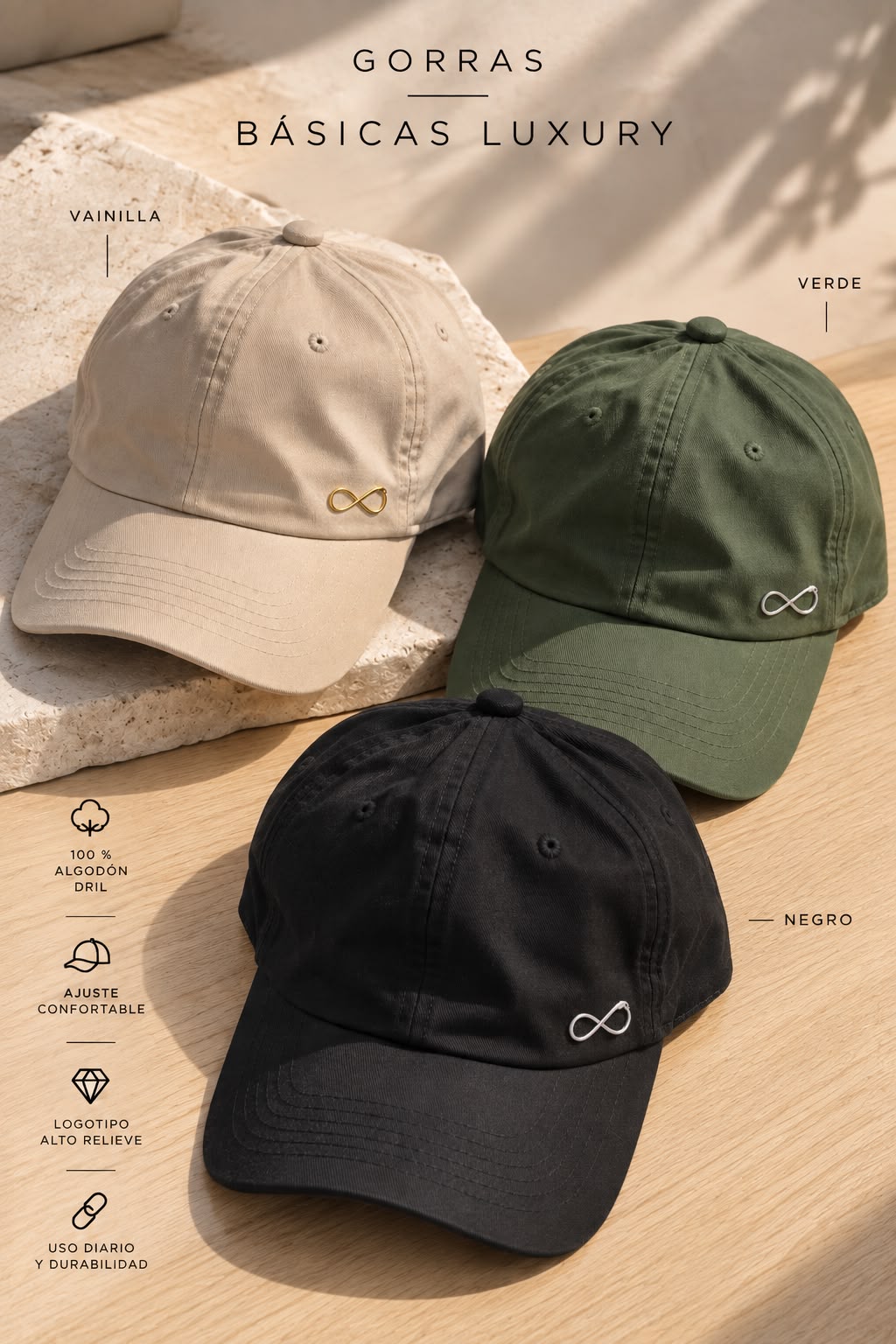 Gorra Drill Minimalista Unisex | Sin Marca Basic - SIN MARCA BASIC